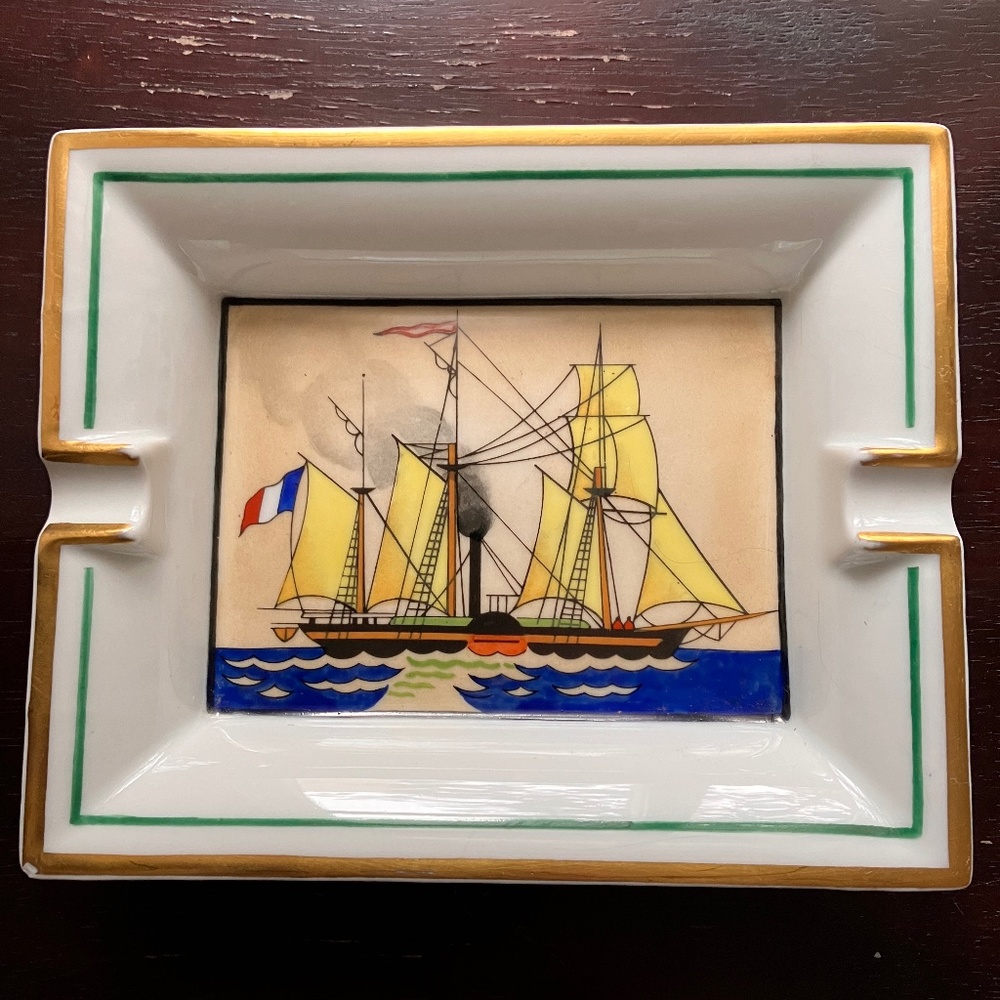 VINTAGE HERMÈS SHIP Cigar Ashtray/Change tray